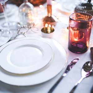 dinner place setting close up